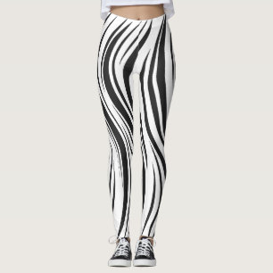 optische Illusion Wavy Strip Leggings