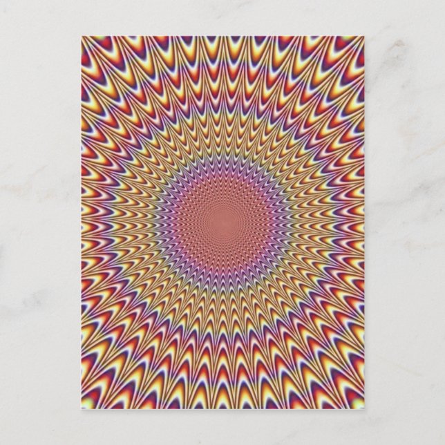 Optische Illusion Zirkel Hypnotic Rainbow Colorful Postkarte (Vorderseite)
