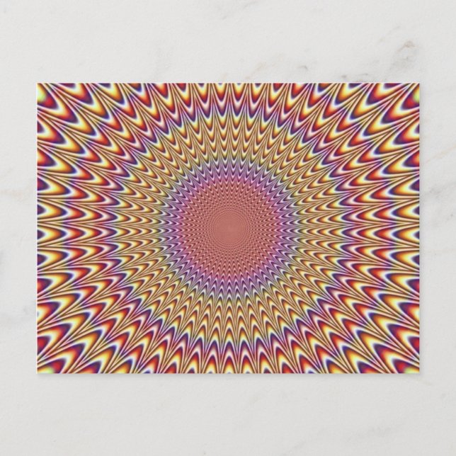 Optische Illusion Zirkel Hypnotic Rainbow Colorful Postkarte (Vorderseite)