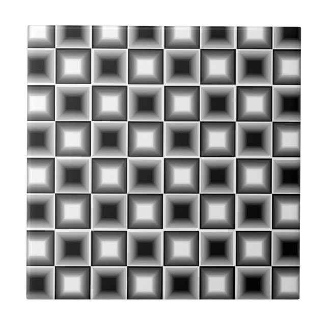 Optische Illusions-Schwarz-weißes Grau des Fliese (Vorderseite)