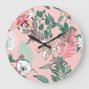 optische Illusionskreise: Monochrome Nahtlose Patr Große Wanduhr
