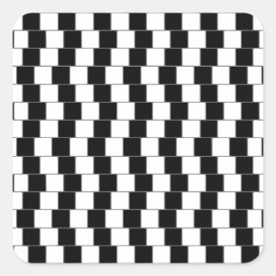 Optische Illusionslinien Quadrate schwarz Quadratischer Aufkleber