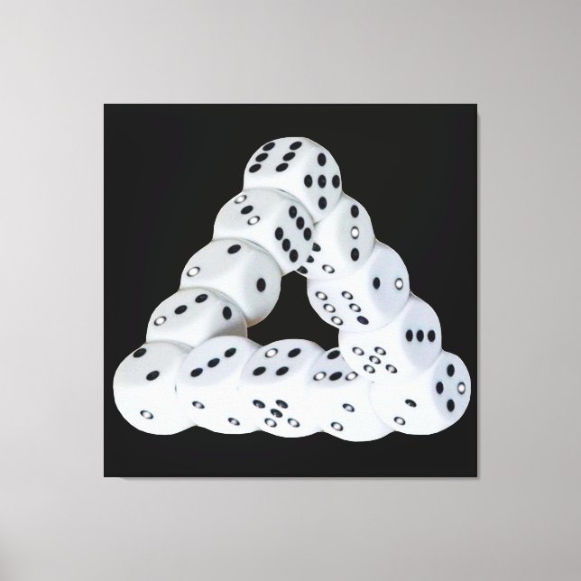 Optische Illustration Dice Stretched Canvas Print Leinwanddruck (Vorderseite)