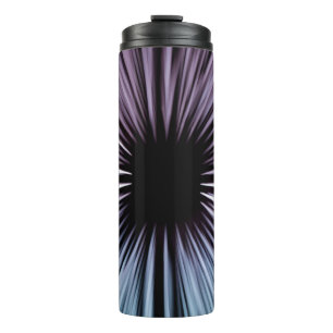 optische Illustration in Weiß und Schwarz Thermosbecher