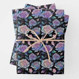 Optische Rose Wrapping Paper Flat Sheet Set 3 Geschenkpapier Set