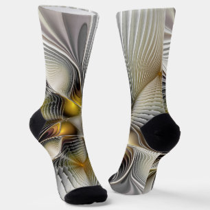 Optische Täuschung Abstrakte 3D-Fraktale mit Tiefe Socken