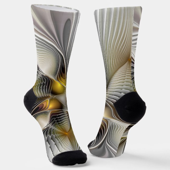 Optische Täuschung Abstrakte 3D-Fraktale mit Tiefe Socken (Gewinkelt)