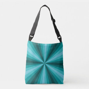Optische Täuschung Aqua All-Over-Print-Tasche Tragetaschen Mit Langen Trägern