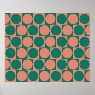 Optische Täuschung Cafe Wall Effekt Kreise Pink Poster