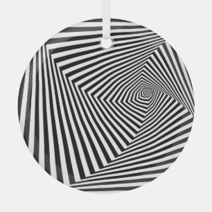 Optische Täuschung: gestreifte geometrische Abstra Ornament Aus Glas