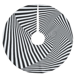 Optische Täuschung: gestreifte geometrische Abstra Polyester Weihnachtsbaumdecke