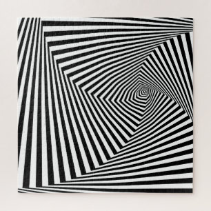 Optische Täuschung: gestreifte geometrische Abstra Puzzle