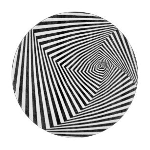 Optische Täuschung: gestreifte geometrische Abstra Schneidebrett