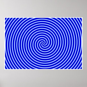 Optische Täuschung Hypno Blau Poster