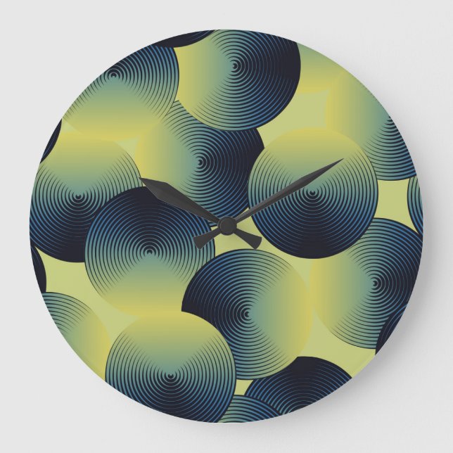optische Täuschung, lineare Kreise, nahtloses Must Große Wanduhr (Vorderseite)