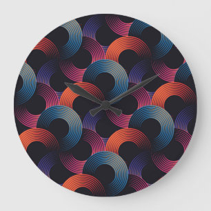 optische Täuschung: Linearringe aus Metall. Große Wanduhr