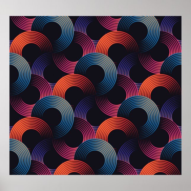 optische Täuschung: Linearringe aus Metall. Poster (Vorne)