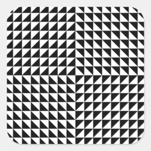 optische Täuschung schwarz Quadratischer Aufkleber