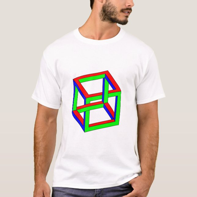 Optische Täuschung - unmöglicher RGB-Würfel T-Shirt (Vorderseite)
