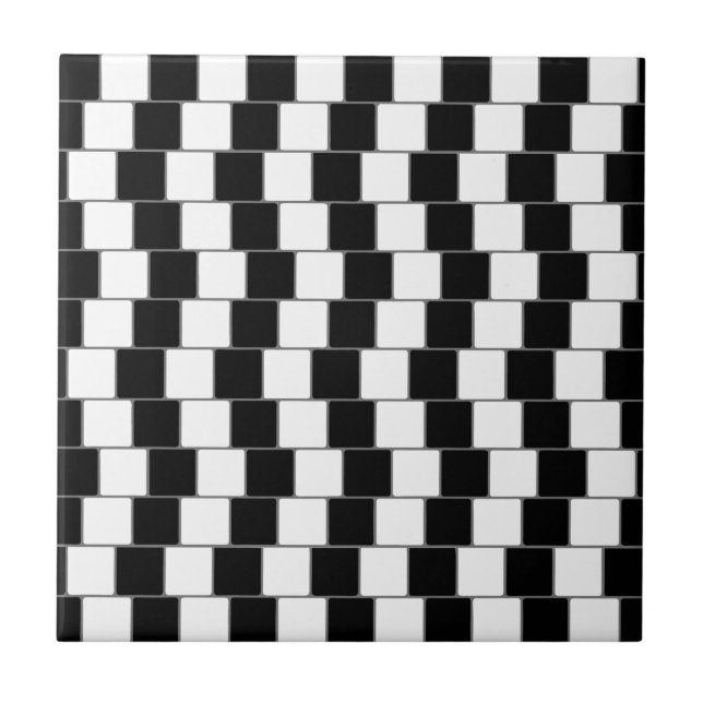 Optische Täuschung zeichnet Quadrat-Schwarzes Fliese (Vorderseite)