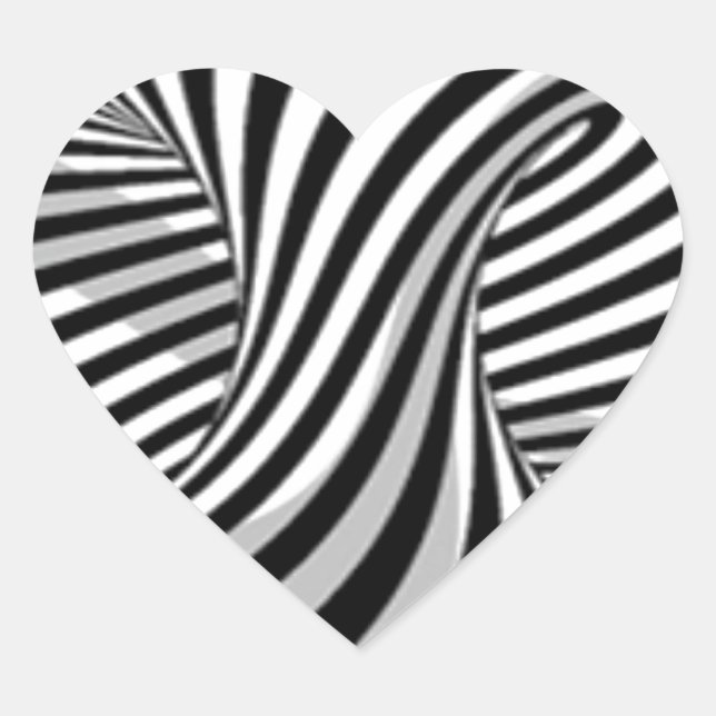 optische Tricks Herz-Aufkleber (Vorderseite)
