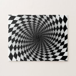 Optische Vortex-Illusion in Schwarzweiß Puzzle