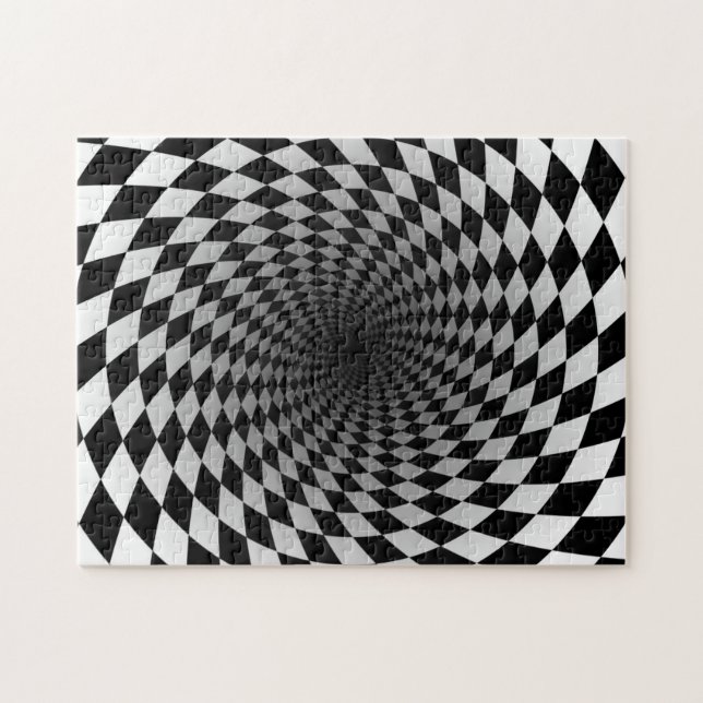 Optische Vortex-Illusion in Schwarzweiß Puzzle (Horizontal)