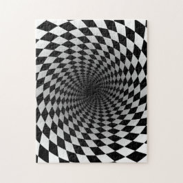 Optische Vortex-Illusion in Schwarzweiß Puzzle
