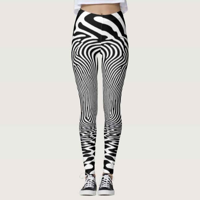 Optischer Illusionstunnel - Hypnotisches Schwarz u Leggings (Vorderseite)