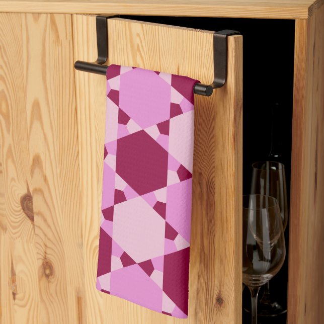 Optisches Illusionsmuster für Girl-Pink-Dreieck Küchentuch (Drittel gefaltet)