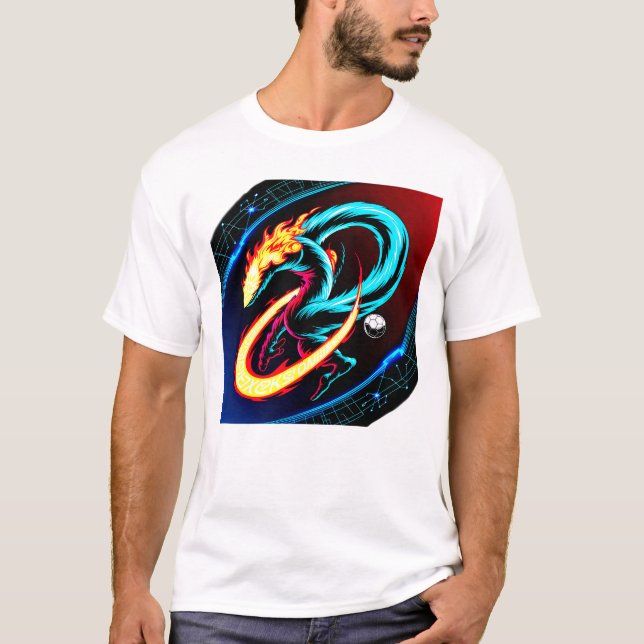 OPTIVEXOJ: World Game Cosmic Fox Soccer Art T-Shirt (Vorderseite)