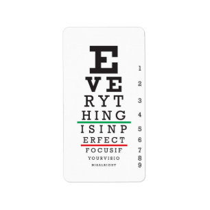 Optometrie-Augen-Diagramm-Illustration Adressaufkleber