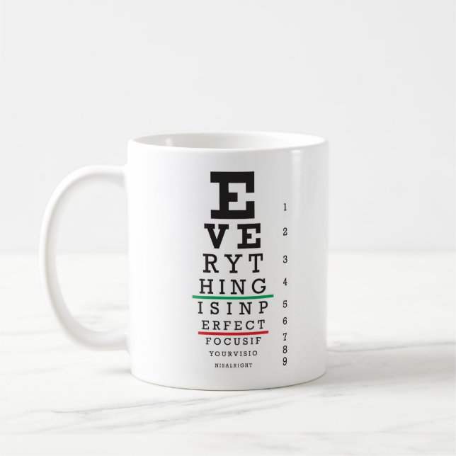 Optometrie-Augen-Diagramm-Illustration Kaffeetasse (Links)