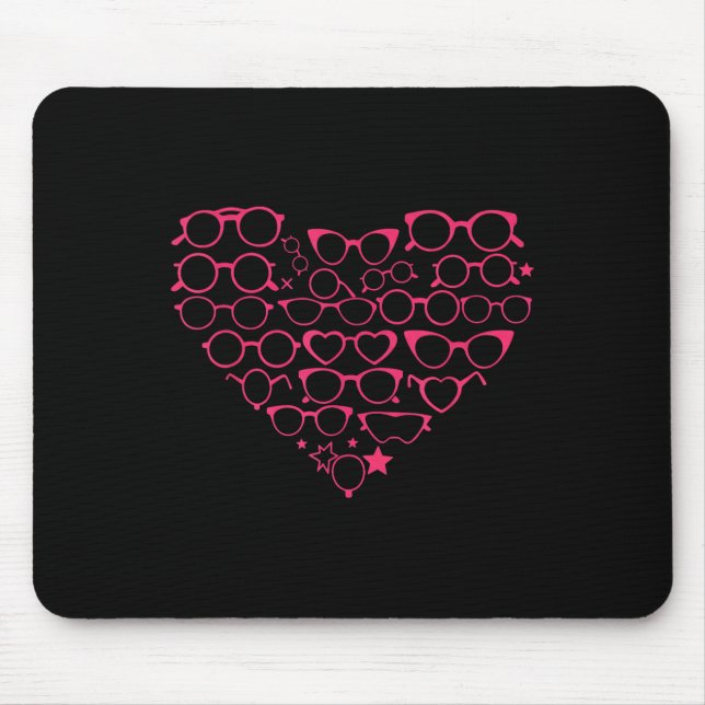 Optometrie Eyegles Herz Valentinstag Mousepad (Vorne)