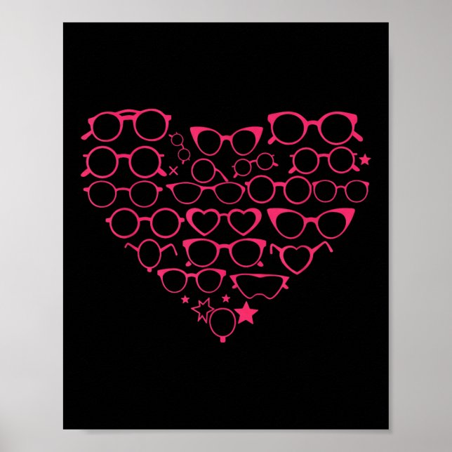 Optometrie Eyegles Herz Valentinstag Poster (Vorne)