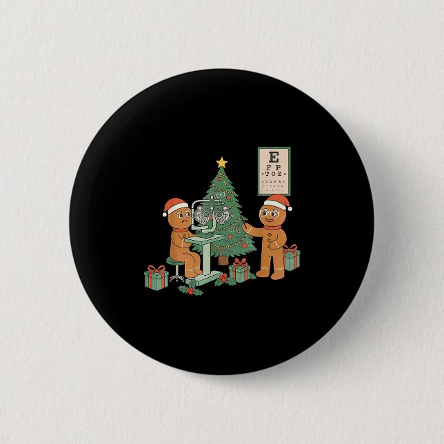 Optometrie Lebkuchen Weihnachten Optiker Sicht Sta Button (Vorderseite)
