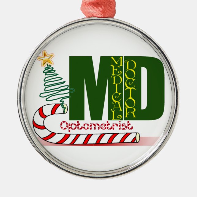 OPTOMETRIE MERRY CHRISTMAS EYE DOCTOR SILBERNES ORNAMENT (Vorne)