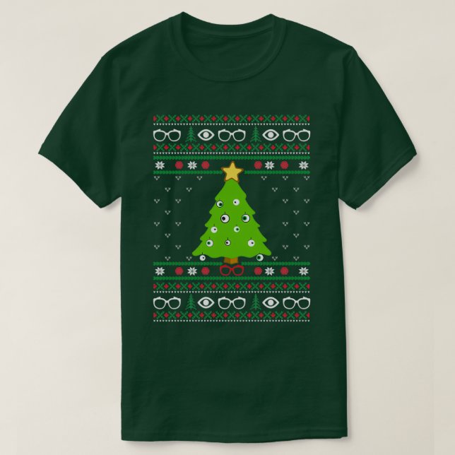 Optometrie Weihnachten Ugly Sweater Design Oh Opto T-Shirt (Design vorne)