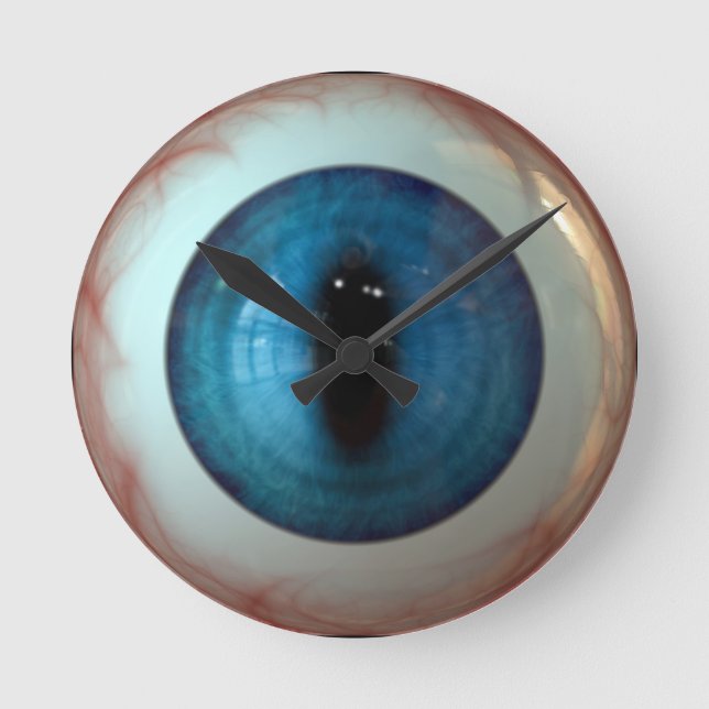 Optometriker Augenarzt merkwürdiger Spaß blaue Aug Runde Wanduhr (Vorderseite)