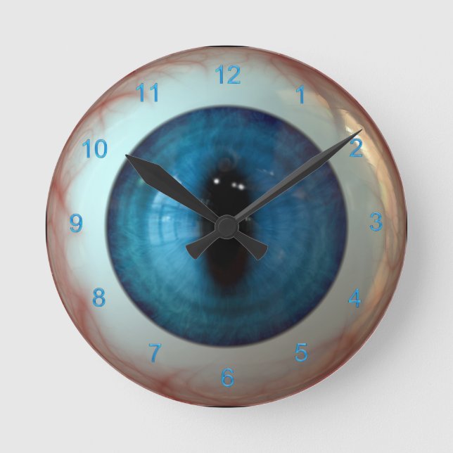 Optometriker Augenarzt merkwürdiger Spaß blaue Aug Runde Wanduhr (Vorderseite)