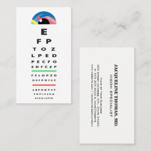 Optometriker Augentest-Diagramm Terminkarte