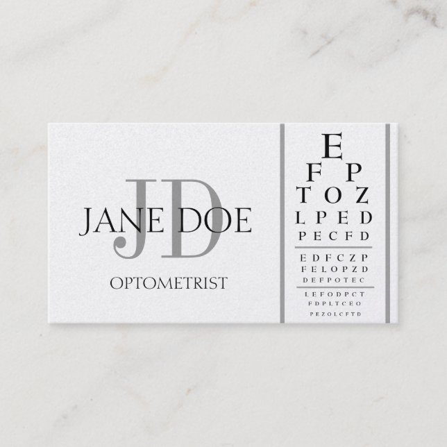 Optometriker-Diagramm-deluxes Platin Visitenkarte (Vorderseite)