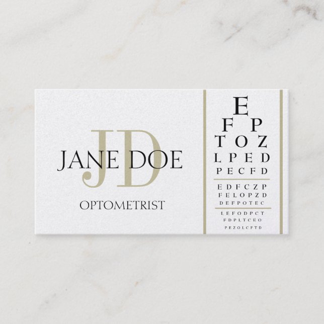 Optometriker-Diagramm golden Visitenkarte (Vorderseite)
