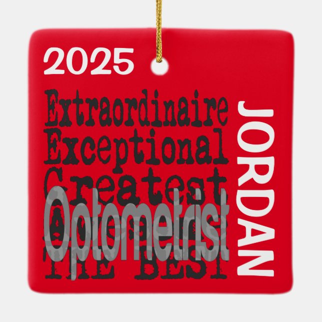 Optometriker Extraordinaire CUSTOM Keramikornament (Rückseite)