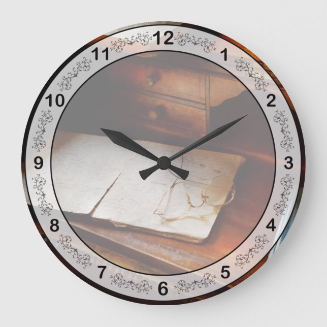 Optometriker - Fertig für die Nacht Große Wanduhr (Vorderseite)