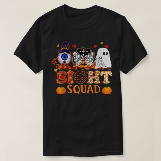 Optometriker Halloween Sight Squad Hexenkürbis Op T-Shirt (Design vorne)
