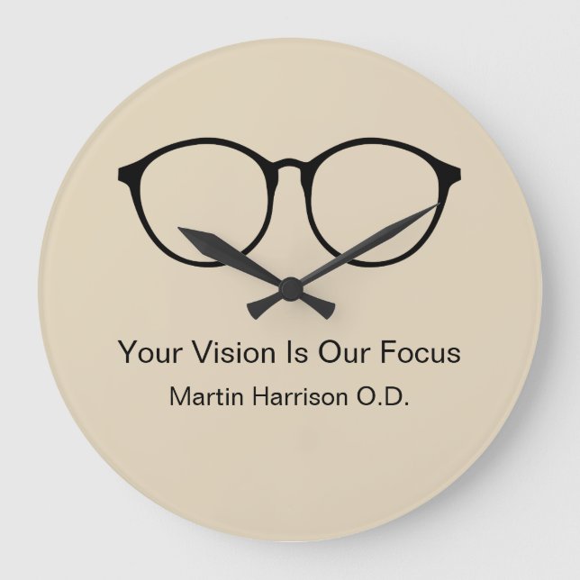 Optometrisches Büro Warte Zimmeruhren Große Wanduhr (Vorderseite)