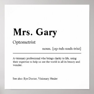 Optometrisches Personalisiertes Geschenk Poster
