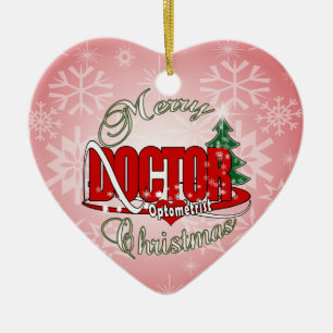 OPTOMETRIST DOCTOR MERRY CHRISTMAS KERAMIK ORNAMENT
