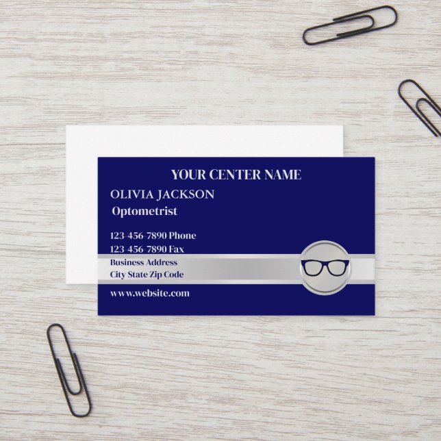 Optometrist Modern Eyewear Doctor Vision Care  Visitenkarte (Vorderseite/Rückseite Beispiel)